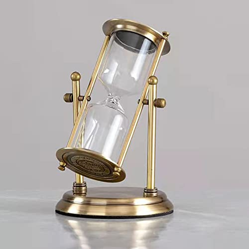 Brogtorl Leere Flasche Sanduhr Retro Leeres Sanduhr mit Metallrahmen Vintage Messing goldene Sanduhr Einzigartiges kreatives Souvenirgeschenk.