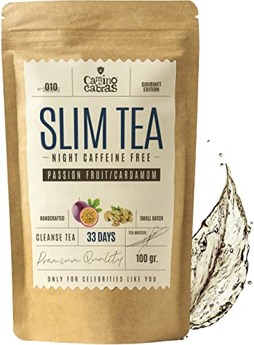 Slim Tea Night - Té Adelgazante, Relajante & Digestivo - Rooibos, Jengibre, Diente de León, Hinojo, Anis, Hibisco, Maracuya, Cardamomo - Te Detox Adelgazante Potente & Quemagrasas, Sin Cafeína, 100g