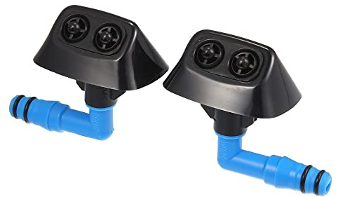 A ABSOPRO Avant Phares Lave-Glace Gicleur Jet Pour Saab 9-3 2004-2011 2 Pcs | Couleur Noir, Matériau Plastique, Taille 5.5x4 Cm, Numéro OE 12803972,12803973, Placement Avant Gauche, Avant Droit