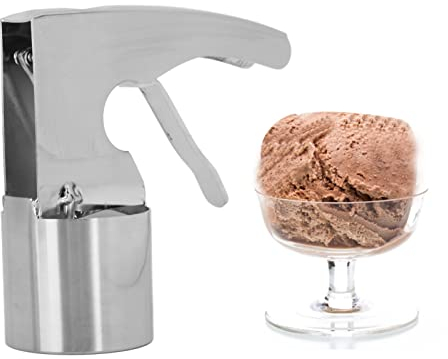 Cuillère à Crème Glacée en Acier Inoxydable, Cuillère à Crème Glacée à Cylindre Old Time avec Gâchette à Ressort, Design Ergonomique, épaisseur Réglable, Cuillère à Crème Glacée Originale, Libération