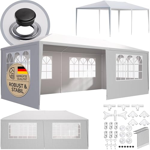 Casaria Gazebo da Giardino 3x6m Protezione UV 18m² Idrorepellente 6 Pareti Tenda Feste Padiglione Tendone Giardino