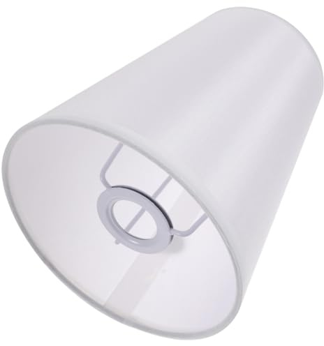 OSALADI Kleiner Lampenschirm E14-Stoff-Lampenschirm Ersatz-Fass-Stoff-Lichtabdeckung Für Tisch-Kronleuchter-Wandlampe 15 X 15 X 18 Cm Weiß