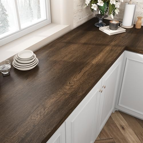 VEELIKE Klebefolie Holzoptik Vintage Holz Tapeten Selbstklebend Holztapete Braun Möbelfolie Tür Küchentapete Abwaschbar Tapete Badezimmer Schrankaufkleber Schlafzimmer Möbel Dekorfolie 40cm×300cm