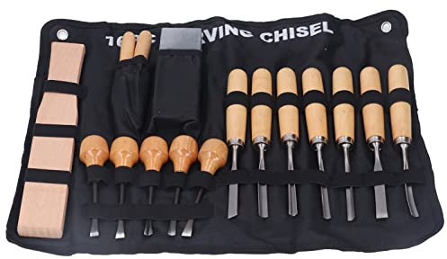 Juego De Herramientas Para Tallar Madera De Acero, 16 Piezas Cincel Para Tallar Resistente A Impactos Con Junta Apretada Cincel Para Tallar Y Tallar Carpintería Para Herramientas De Torneado Para Carp