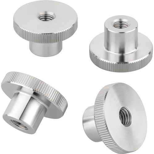 Ottertools - Tuerca moleteada alta DIN 466 | Rosca: M5 | Acero inoxidable | 4 unidades