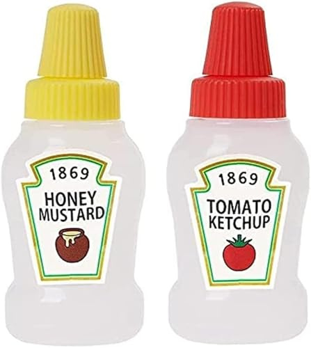 Enyolidimk Mini-Tomaten-Ketchup-Flaschen, tragbarer Gewürzspender, Behälter für trockene Lebensmittel, Bento-Box-Zubehör, 2 Stück