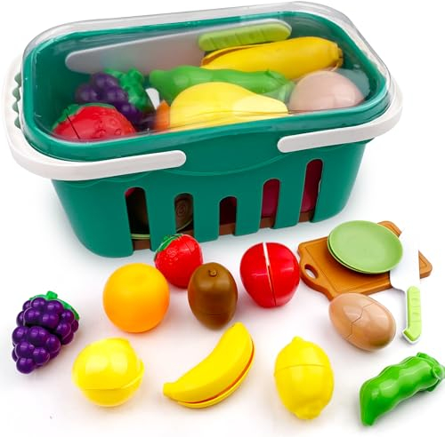 Rseuphiee Cucina Giocattolo per Bambini, Frutta e Verdura Giocattolo, Frutta da Tagliare Giocattolo, Giocattolo Educativo Montessori, Verdure Giocattolo per Bambini, Giochi di Ruolo Regalo