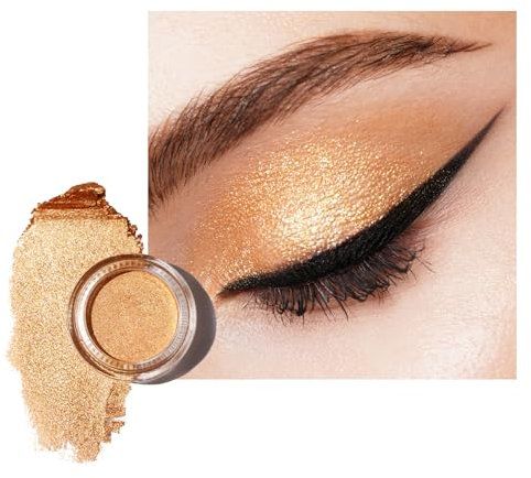 Oulac Sombras de Ojos Oro | Altamente Pigmentada | Resistente al Agua y de Larga Duración | Maquillaje de Ojos con Brillo Metálico | Vegano y Libre de Crueldad | 06g (17) Spiritual Gold