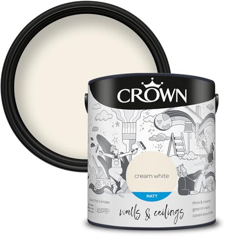 Crown Walls & Ceilings Matt 2.5L Cream White