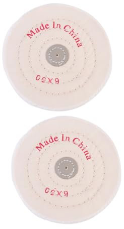 ARTIBETTER Disco Lamellare Per Lucidatura 6 Pollici in Cotone Bianco 2 Pezzi Mole Abrasiva Per Metalli Legno e Plastica Resistente Per Trapano e Smerigliatrice Per Finitura e Lavorazione Di Gioielli