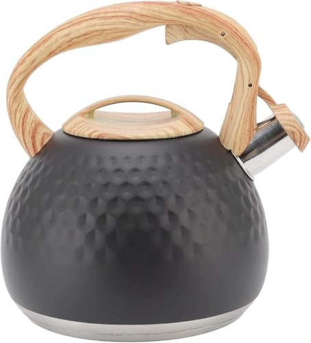 Bouilloire Sifflante, Bouilloire INOX Bouilloire Camping 3L, Retro Théière Bouilloire, Bouilloire À Gaz, Poignée Résistante À La Chaleur, Bouilloire De Cuisine pour Tous Les Poêles