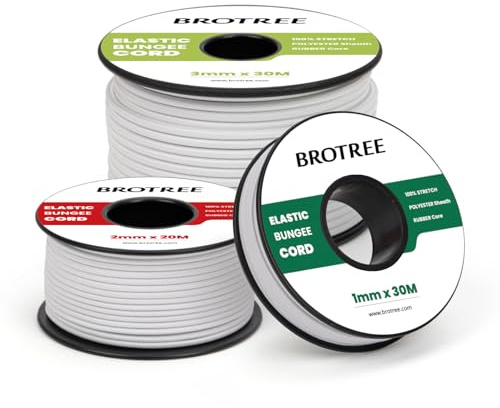 Brotree Cuerda Elástica 1mm x 10m Hilo Elástico Redonda Goma Elastica | Negro, Goma Pulseras, Poliester&Goma, Para Manualidades, Pulseras, Costura, Abalorios y Tienda
