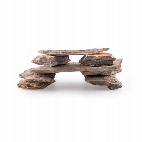 TD STONES Aquarium Steine Mehrfarbig 3kg Schieferplatte – Natursteine Deko für Aquascaping Höhle – Terrarium Zubehör Bunt Dekosteine Wasserneutral