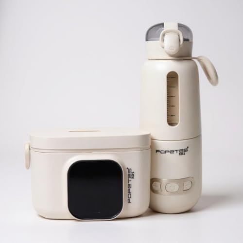 Popetes Kids - Kit de Calentamiento Portátil TRAVEL | Calienta Biberones y Alimentos Inalámbrico | Perfecto para Viajes y Salidas | Seguridad y Comodidad para tu Bebé (Blanco)