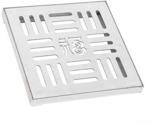 Eawfgtuw Edelstahl-Ablaufgitter für den Außenbereich, quadratischer Bodenablauf, Kanalrost, Außenablaufgitter, 150/200/300 mm, quadratischer Bodenablauf mit Rahmen für Gartenauffahrt (150 x 150 x 20 x