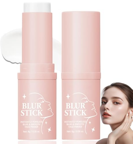 2PCS Pore Minimizer Primer Stick, Collagen Wand Stick & Blurring Pore Filler, Wrinkle Bounce Multi Balm,Invisible Pore Primer Makeup for Smooth Matte Finish,Long-Lasting Oil Control&Moisturizing Stick