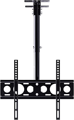 Supporto Universale per TV da soffitto, per televisori a Schermo Piatto da 26-60 Pollici, Altezza Regolabile, inclinazione e Rotazione, VESA Max 400x400 mm, Supporto Nero (0,51 m)