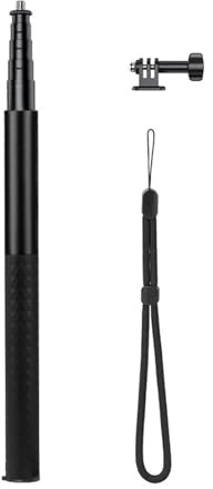 Montesy Perche à selfie extensible en aluminium pour Pocket 3, caméras d'action avec poignée antidérapante et compatibilité universelle