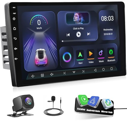 Octa Core 4G+128G CarPlay Android Auto 2 Din Headunit Tablet 9 IPS Écran Tactile Display Autoradio FM Radio Voiture Navigation Stéréo Pad Multimedia Player GPS BT WiFi