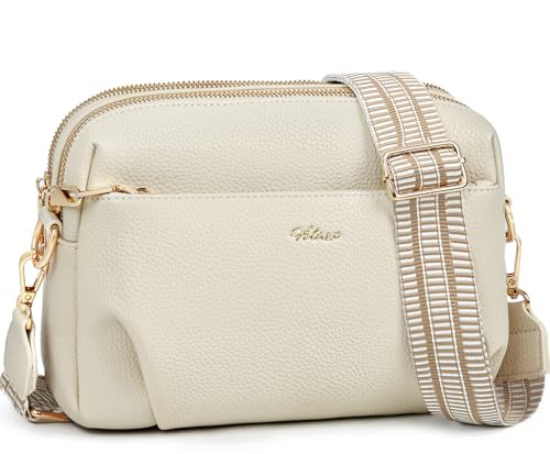 HILAEX Anti Diebstahl Umhängetasche Damen Mittelgroß, RFID-Blockierung Handtasche Damen, PU Leder Crossbody Bag mit Verstellbar Abnehmbar Breiter Gurt