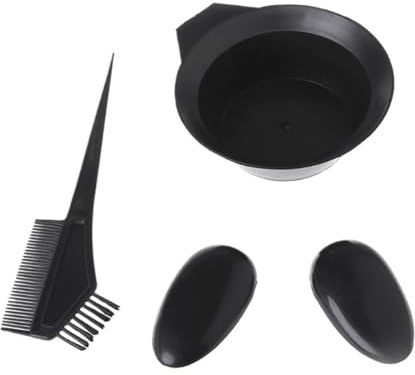 SNGUOQ Juego de 4 cuencos, peines y pinceles for teñir el cabello en peluquería Para Teñir El Cabello