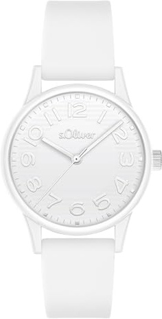 s.Oliver Armbanduhr mit Silikonband - 33 mm - Unisex für Damen, Herren und Teens - analoge Silikonuhr mit Quarzwerk - hoher 3 ATM wasserdicht - Kratzfest