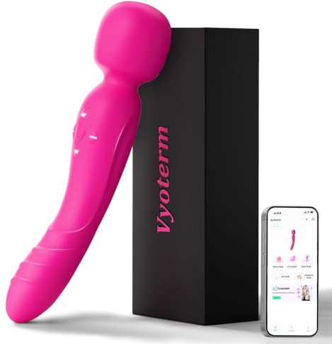 Wand Vibrator Dual-Ended Vibabrator for Women, 9 * 9 Magic Wand Vibabrator with G Spot & Anal Vibrators Massager Tail for Women, Sex Toyscouples for Women Couples Adult Toys Clitoral Stimulation