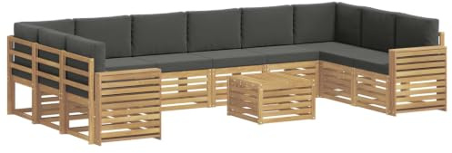 vidaXL Utomhussoffset 11 st Vit och antracit Polyester