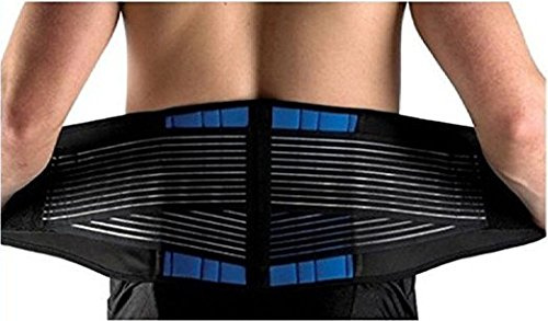 SUAVER Neopreno Deluxe Doble Halar Lumbar Inferior de la Espalda Apoyo de la Ayuda Cinturón de Ejercicio Alivio del Dolor (Negro, X-Large/36-40)