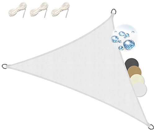Sol Royal Tenda a Vela Impermeabile 6x4x4 m SolVision PS9 – Tenda da Giardino Sole per Esterno – Telo Ombreggiante Parasole Protezione Anti Raggi UV Bianco – Triangolare 600x400x400 cm