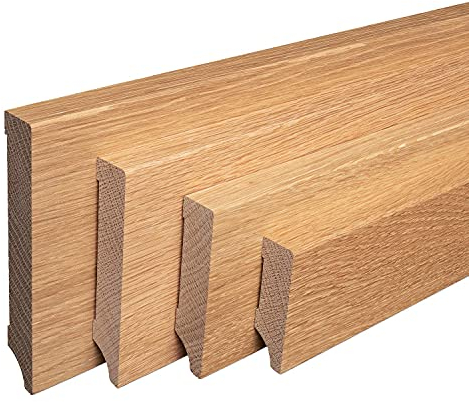 REESE Massivholz-Sockelleisten | Eiche GEÖLT | Weimarer Profil | 60mm Höhe