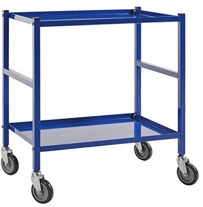 Tischwagen - Servierwagen - Transportwagen 690x430x750mm in 6 verschiedenen Farben, Industriequalität (Blau mit Bremse)