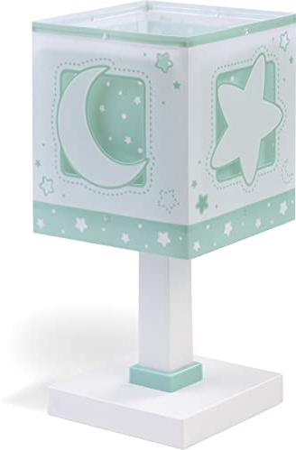 Dalber Lámparas Mesilla Infantil Luna y Estrellas Moonlight Verde, 63231H, E14