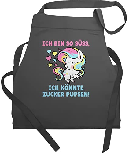 Shirtracer - Schürze Geschenk - Einhörner - Erwachsene - Ich bin so süß ich könnte Zucker pupsen