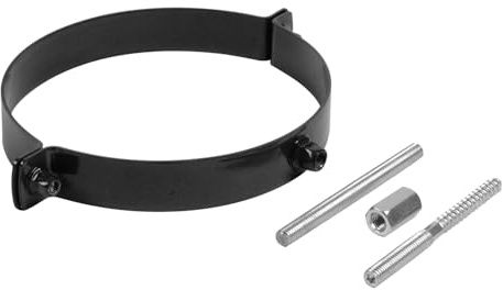 raik Ofenrohr/Rauchrohr Rohrschelle Wandbefestigung Durchmesser 150 mm Emaille Schwarz ESH116-150-sw