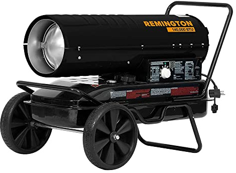Remington 140,000 BTU Kerosene/Diesel Heater | For Warehouses, Construction, Garages, Barns and Workshops (REM-140T-KFA-B)