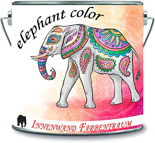 elephant color Innenwandfarbe Bunt hochdeckend lösemittelfrei 1x streichen deckend (1 l, Alt Weiß)