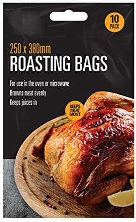 Vsorce4u 10 x Large Roasting Bags Microwave Oven Cooking Poultry Chicken Turkey Meat Fish 25cm x 38cm