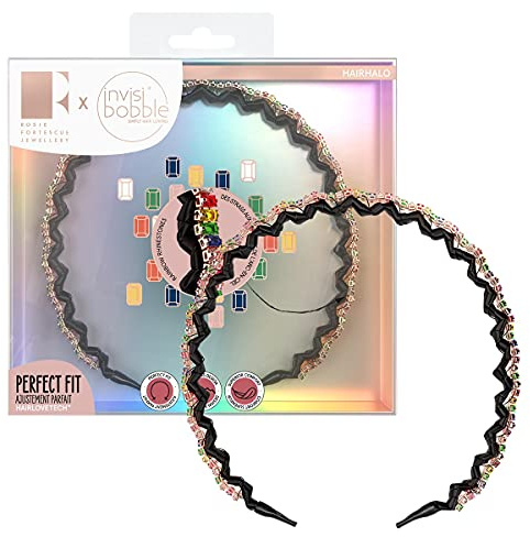 Invisibobble Hairhalo Trendy TreasureHaarreif I 1x verstellbarer Haarreifen Kristall Stein Bunt Mädchen & Damen I haarschonend & bequem I Limited Collection Rosie Fortescue