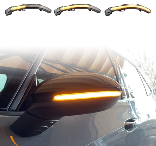 MKptopia Signal de rotation dynamique Lumière de position latérale Rétroviseur Indicateur clignotant Compatible avec VW GOLF Golf 8 GTI R GTE GTD MK8