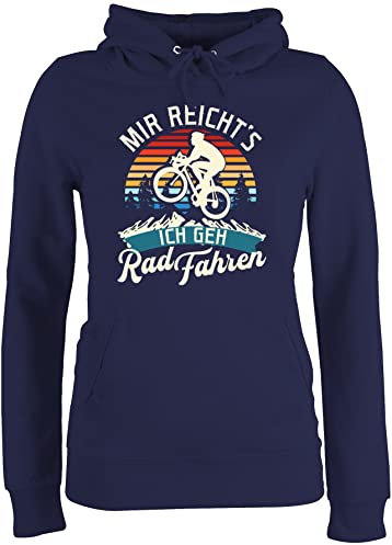 Pullover Damen Hoodie Frauen - Radsport - Mir reicht's ich geh Rad fahren - Vintage - weiß - XL - Navy Blau - fahrrad fahrradfahrer hoodies radfahrer für fahrradbegeisterte rennrad fahr radel