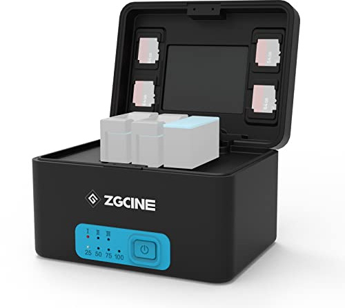 EACHSHOT Build in 10400mAh Battery Charger Bank Fast Charging Case for GoPro Hero 10/9/8/7/6/5 Battery, Support USB-C PD Input, with USB-C PD Output and USB-A Output, for ZGCINE G10