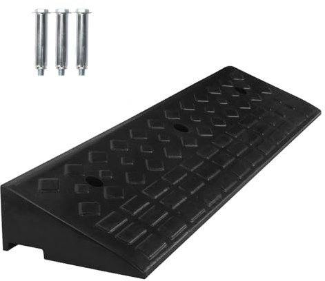 Nisorpa Rubber Kerb Ramps 10cm Height, Kerb Ramps for Cars, Threshold Ramp for Wheelchairs, Heavy Duty Curb Ramp for Driveway, Mobility Scooter/Door/Step, Black 100x25x10cm