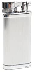 Briquet à pipe avec flamme IM Corona Old Boy chromé satiné avec aiguille et tamper incorporée; fiable, élégant et robuste, excellente idée cadeau rechargeable avec gaz