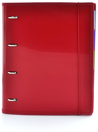 Carpeta & Block A4 Colorline - REF. 43211RJ- 4 Anillas -100 hojas - 10 Separadores - 80 Indicadores - 8 Colores (Rojo)