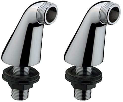 Nes Home Pair of Chrome Deck Mounted Bath Filler Shower Mixer Tap Legs Adapter Extension