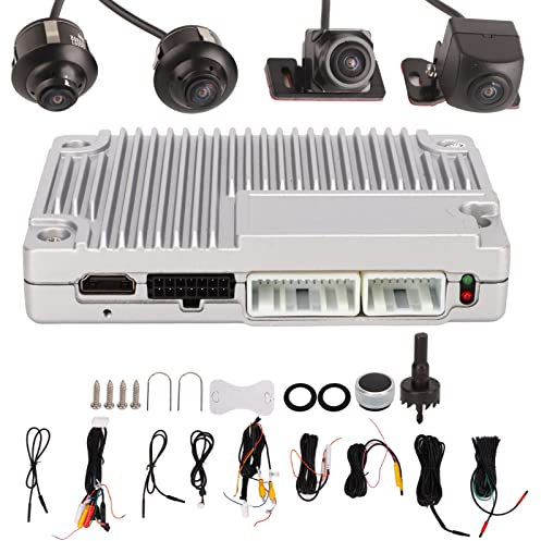 Sistema de Vista de Pájaro de 360 ​​Grados, 1080P HD Coche Sistema de Sonido Envolvente de Vista de Pájaro de 360 ​​Grados Cámaras de Estacionamiento de Respaldo de 4 Canales 4