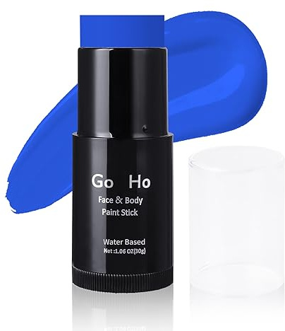 Go Ho Royal Blue Face Body Paint Stick,Easily Washable Formula Face Paint Stick,Non-toxic Full-coverage Cream Blue Body Paint for Halloween Costumes Cosplay SFX Mystique Smurf Clown Makeup