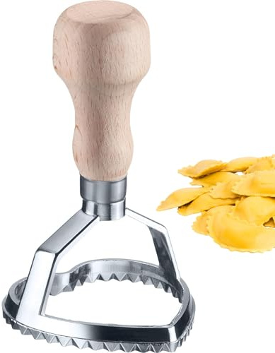 Westmark Roulette à Ravioli/Pâtisserie Vittoria - Coupe-Cœur Pratique pour Découper des Pâtes Maison et de la Pâte à Tarte - Zinc, Bois de Hêtre