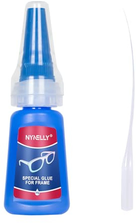 Nynelly Super Glue pour Collage de Montures de Lunettes, 20 g Colle Forte Colle Liquide Transparente, Adhésif Instantané pour Réparer les en Plastique, Bois, Métal, Caoutchouc et Cuir